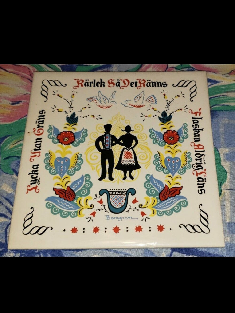 Mid-Century Berggren Tile Trivet/Wall Decor Tile Swedish No. 134